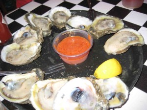 Raw oysters